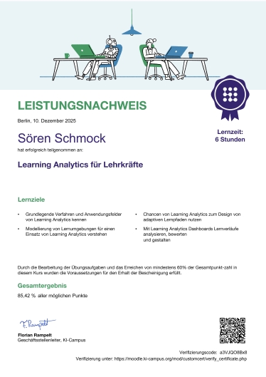 Learning Analytics für Lehrkräfte